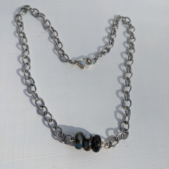 Jasper Stainless Steel Silver Chain Necklace Handmade  Crystals Grounding Unisex - Picture 8 of 13